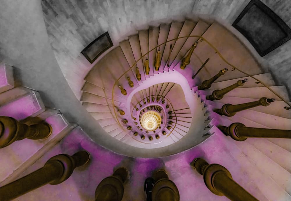 Grand Spiral Staircase View by Ovi D. Pop — canvas wall art