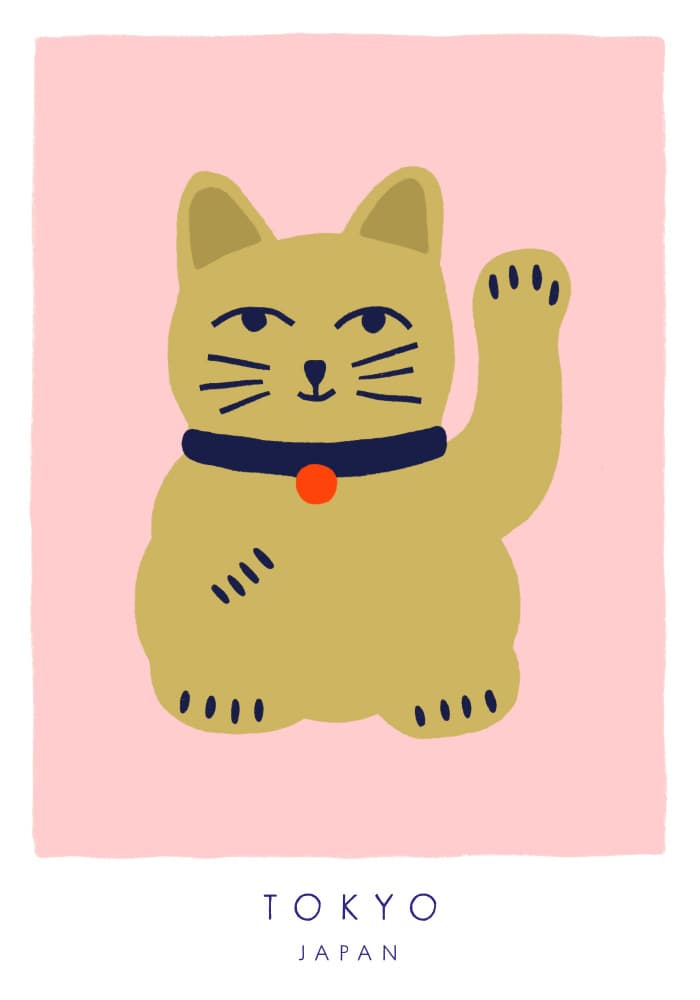 Tokyo Lucky Cat by Maren Gross — canvas wall art