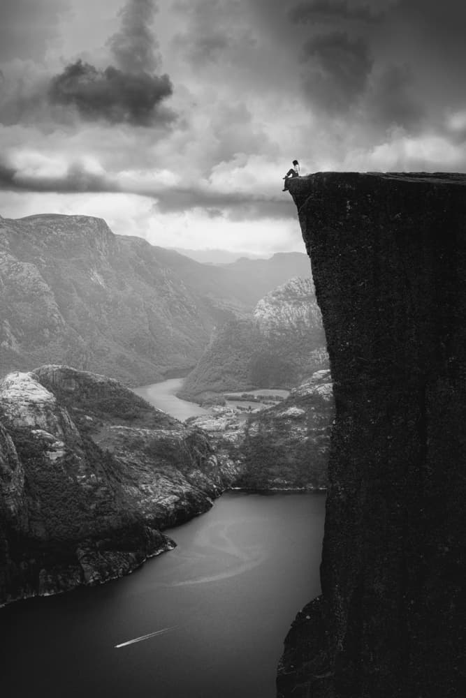 Dramatic Fjord Contemplation by Alexander Jikharev — canvas wall art