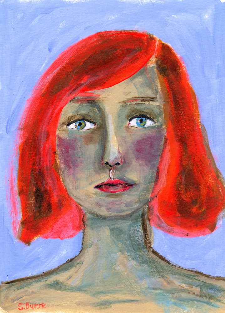 Thoughtful Redhead Gaze by Sharyn Bursic — canvas wall art