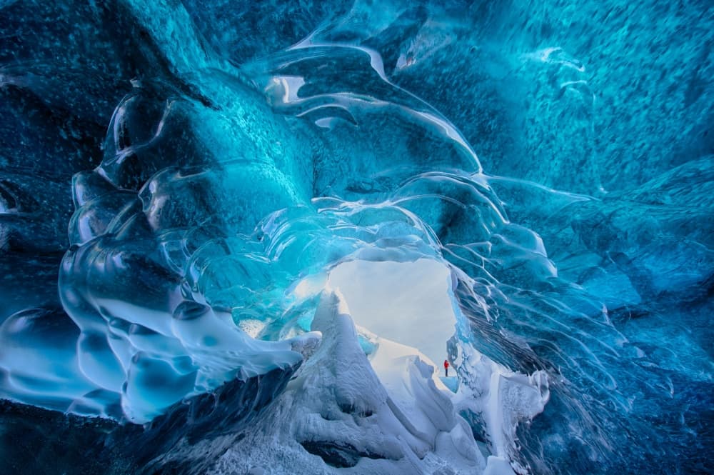 Deep Blue Ice Cave by Trevor Cole — canvas wall art