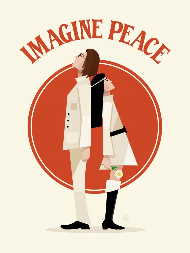 Imagine Peace Couple by Retrodrome — canvas wall art