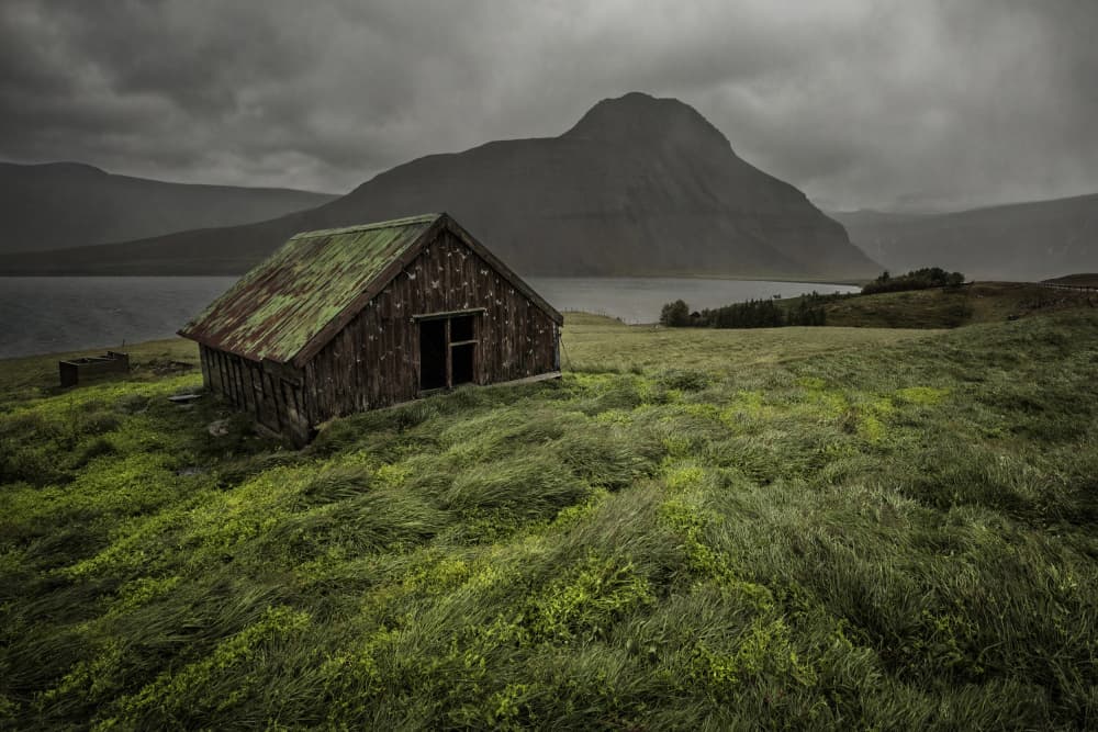 Stormy Mountain Cabin by Bragi Ingibergsson - BRIN — canvas wall art