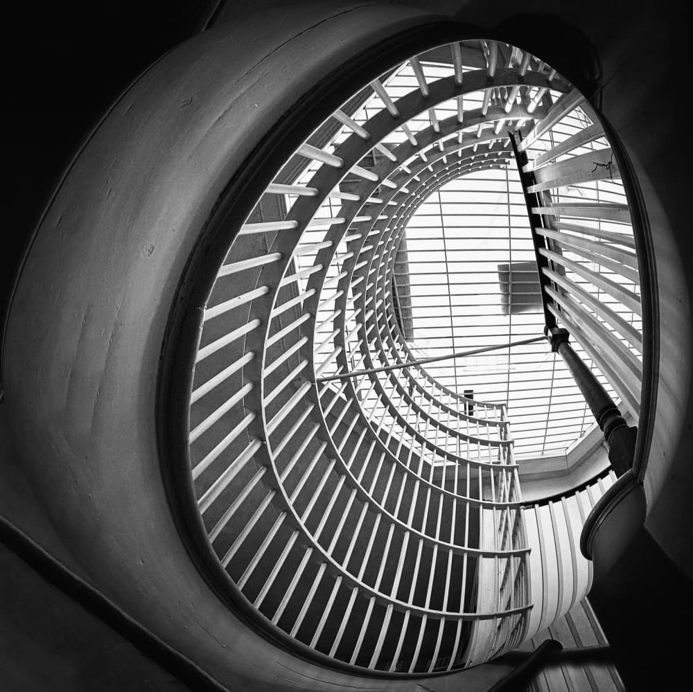 Elegant Spiral Staircase by Yanyan Gong — canvas wall art