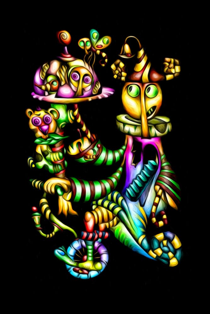 Whimsical Jester Creatures by Rafal Kulik — canvas wall art