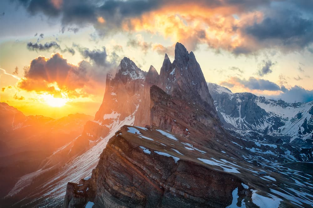 Majestic Mountain Sunset by Michael Zheng — canvas wall art
