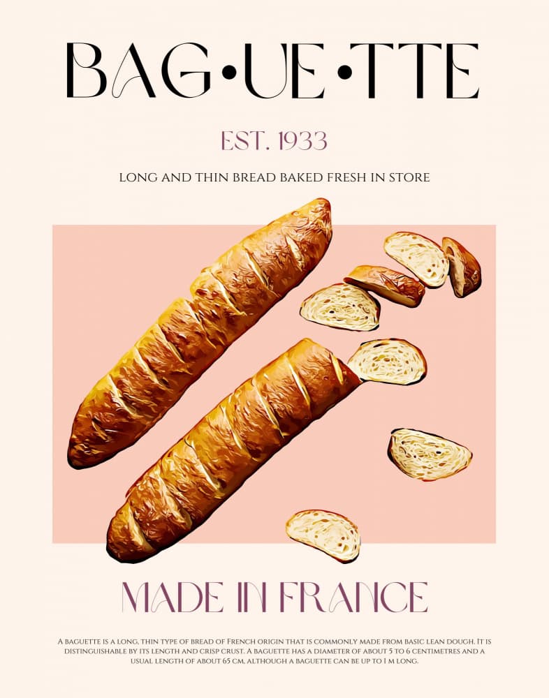 Fresh French Baguettes by Nazma Khokhar — canvas wall art