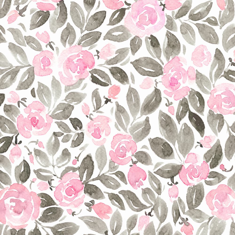 Pink Watercolor Roses by Rosana Laiz Blursbyai — canvas wall art