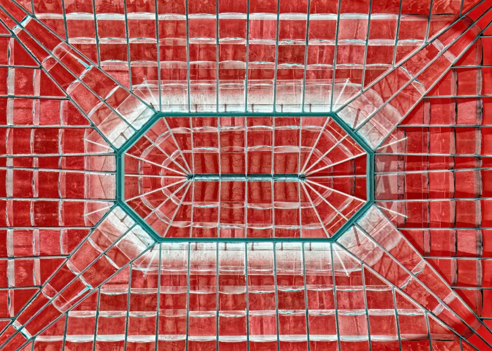 Red Glass Geometry by Lucie Gagnon — canvas wall art