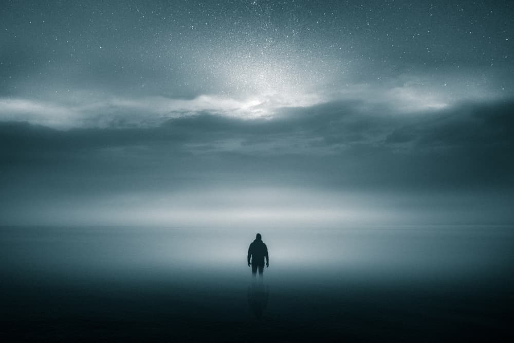Figure in Starry Mist by Andrea Fraccaroli — canvas wall art