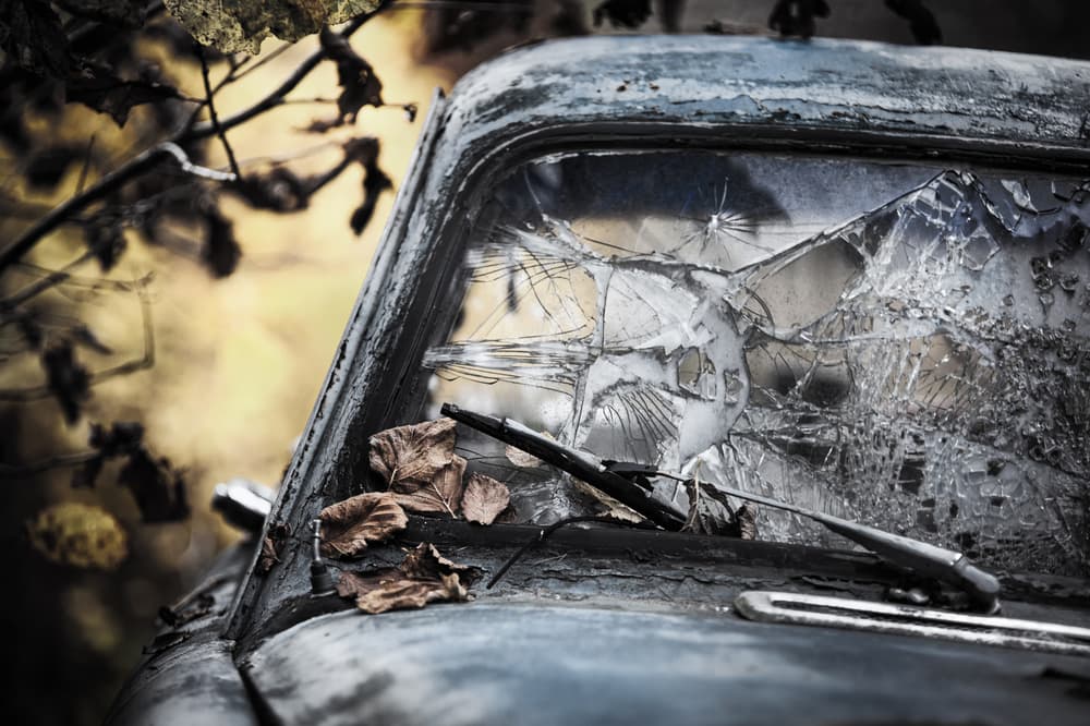 Rusty Car Autumn Decay by Benny Pettersson — canvas wall art