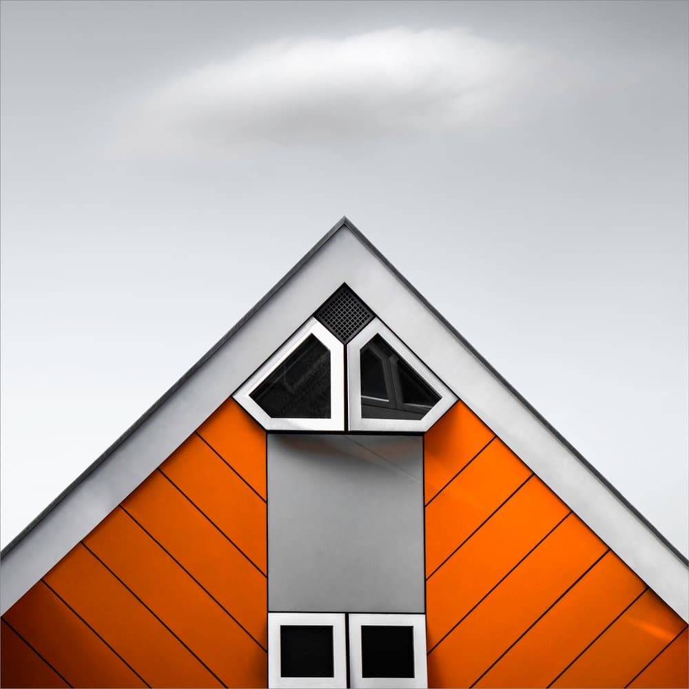 Modern Orange Gable by Gilbert Claes — canvas wall art