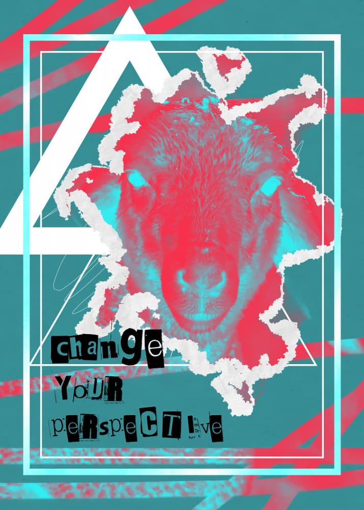 Surreal Glitch Sheep by Justyna Jaszke — canvas wall art