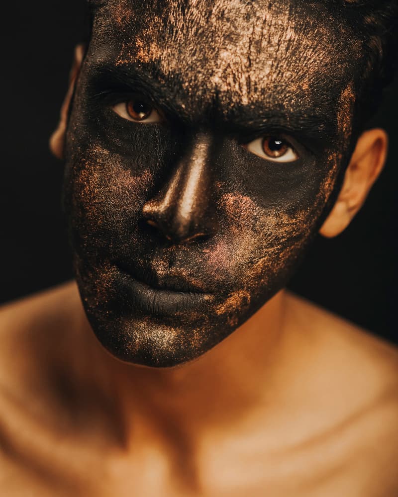 Golden Dark Portrait by Amin Hamidnezhad — canvas wall art