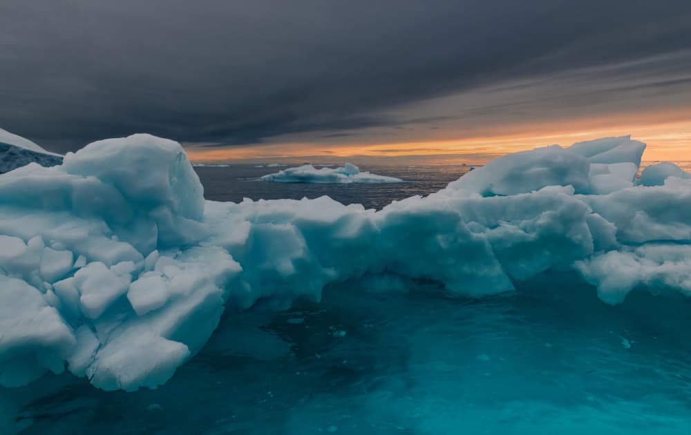 Polar Ice Sunset by Haim Rosenfeld — canvas wall art