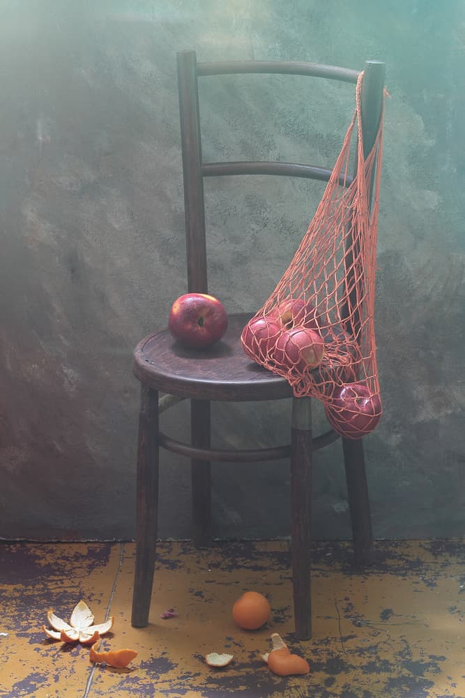Rustic Apples and Chair by UstinaGreen — canvas wall art