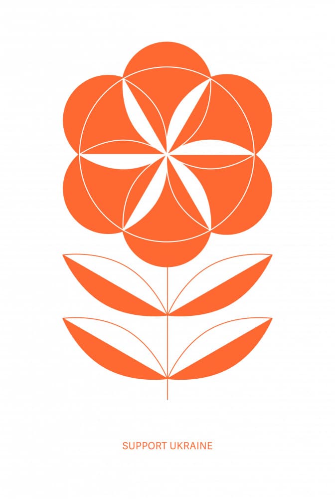 Geometric Orange Bloom by Tetiana Kava Illustration — canvas wall art