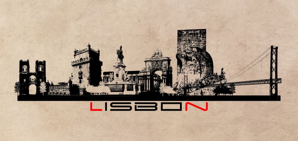 Iconic Lisbon Skyline by Justyna Jaszke — canvas wall art