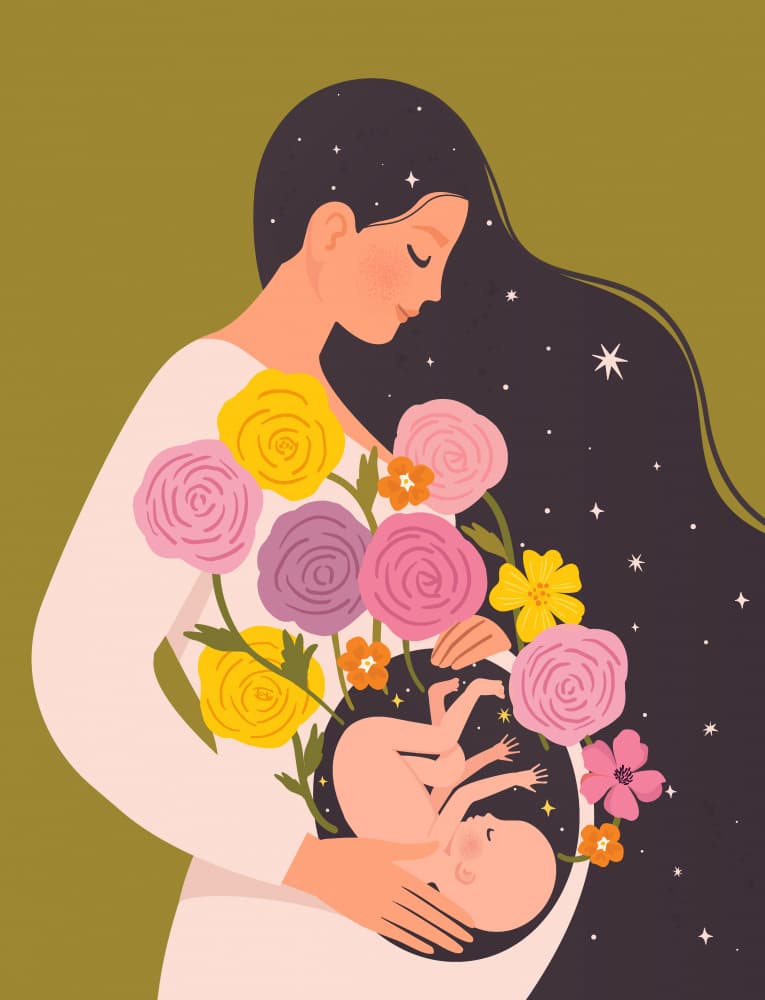 Motherhood In Bloom by Angelina Bambina — canvas wall art