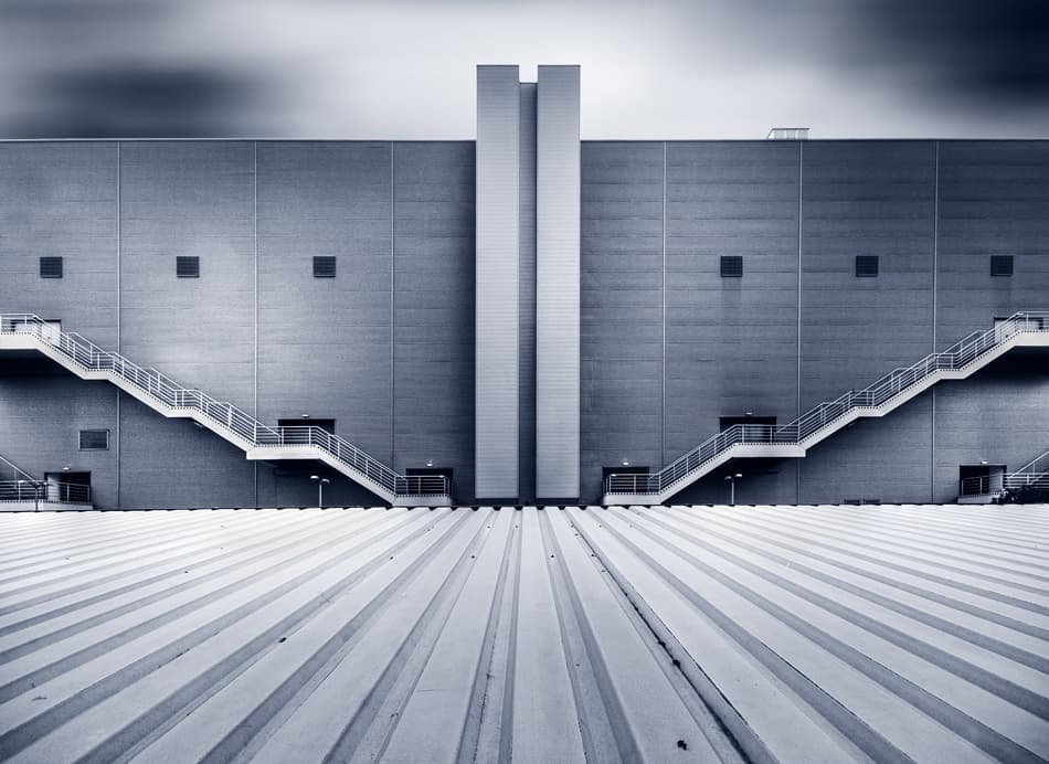 Modern Architectural Symmetry by Tomasz Buczkowski ( Tomush ) — canvas wall art