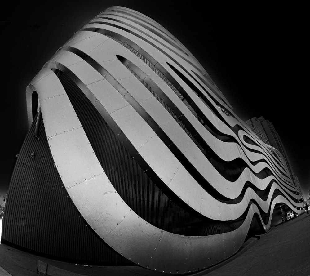 Dynamic Striped Architecture by KIMIO KOBAYASHI — canvas wall art
