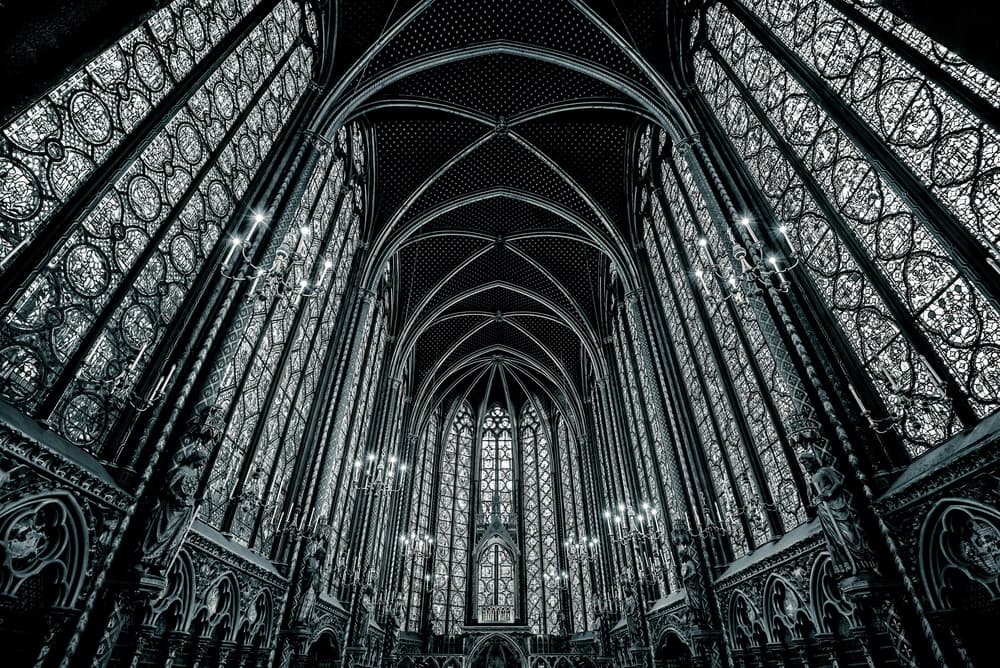 Gothic Stained Glass Interior by Mike Kreiten — canvas wall art