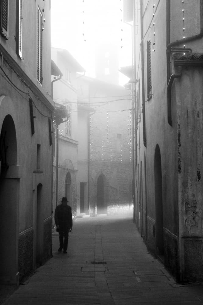 Man in Foggy Alley by Stefano Castoldi — canvas wall art