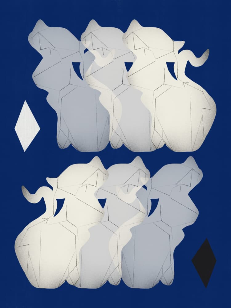 Abstract Cat Spirits by Little Dean — canvas wall art