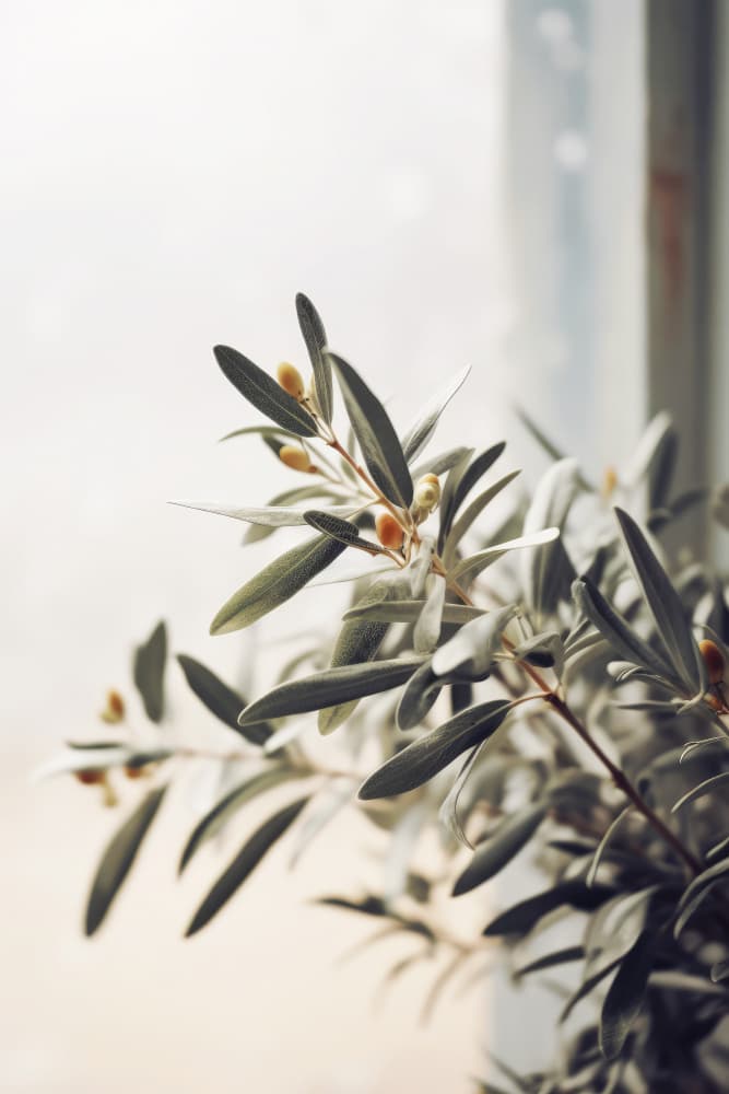Olive Branch Light by Treechild — canvas wall art