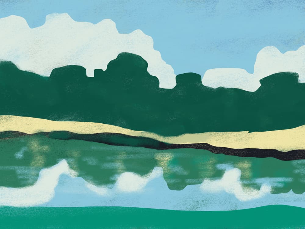 Calm Water Landscape by Little Dean — canvas wall art