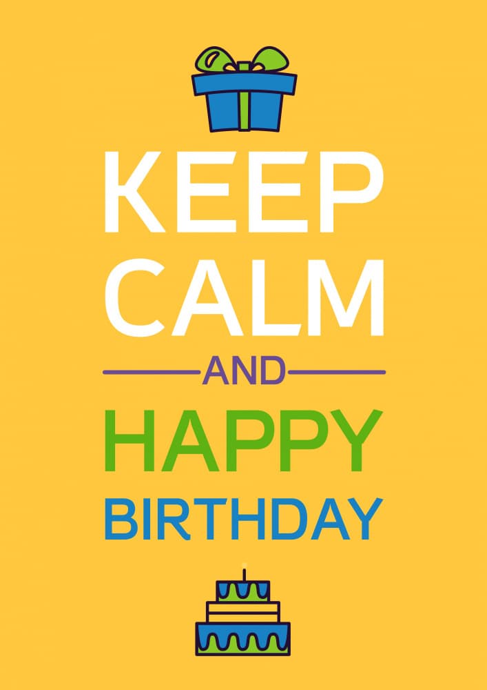 Keep Calm Happy Birthday by Marika Barsrsind — canvas wall art