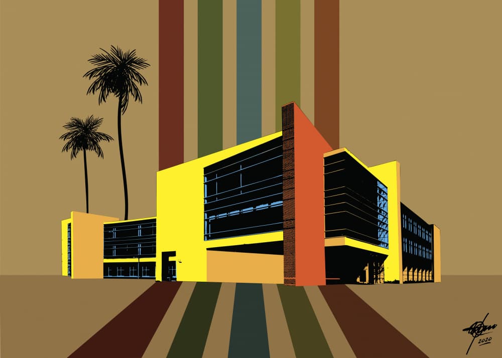 Vibrant Midcentury Resort by Osvaldo Russo — canvas wall art