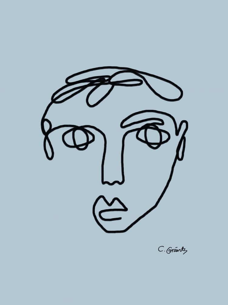 Single Line Portrait by Caroline Gräntz — canvas wall art