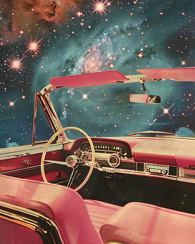 Retro Car Galaxy Drive by Samantha Hearn — canvas wall art