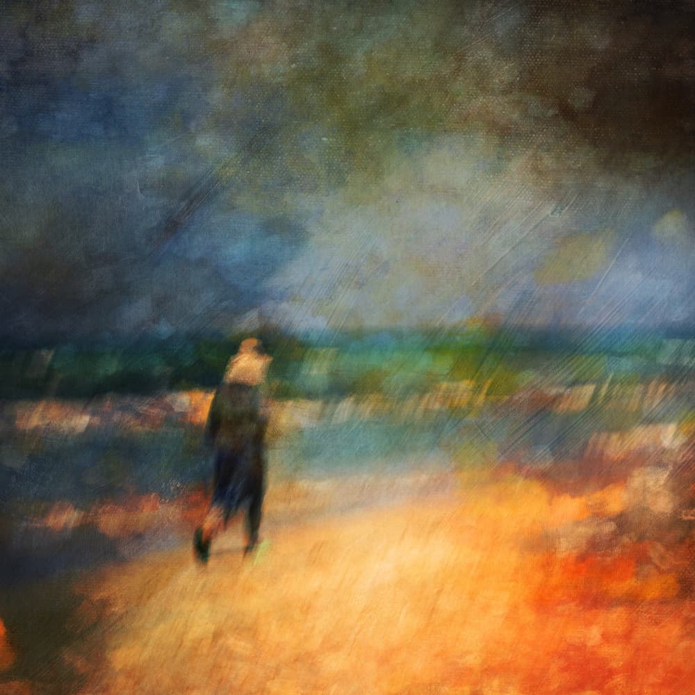 Solitary Beach Walk by Rachel Pansky — canvas wall art