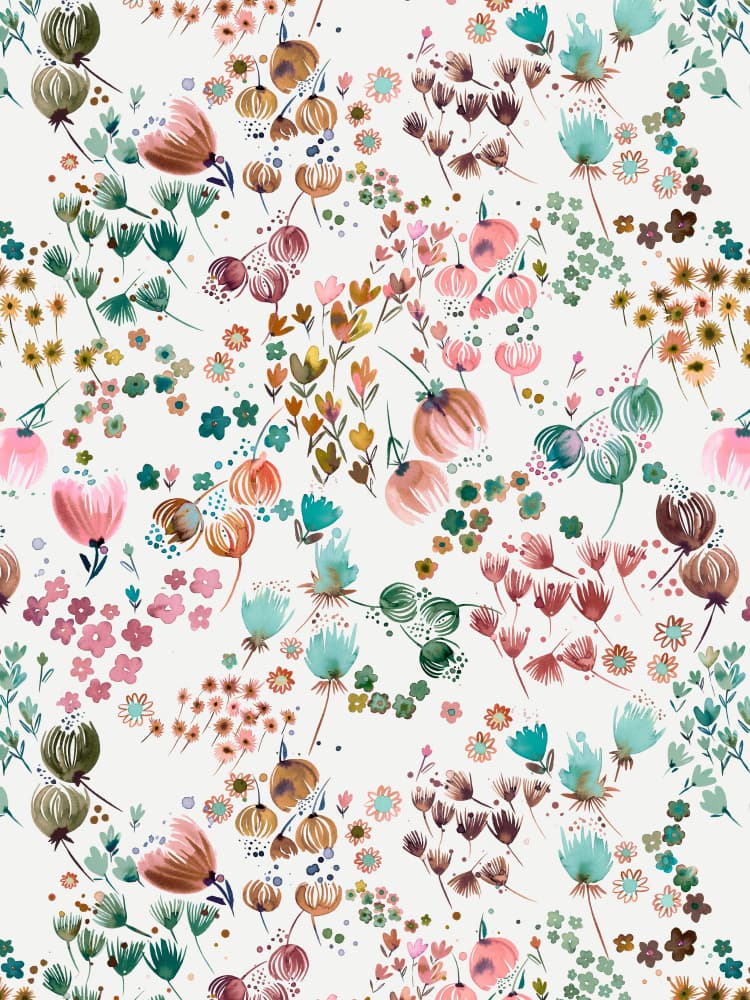 Gentle Watercolor Flowers by Ninola Design — canvas wall art