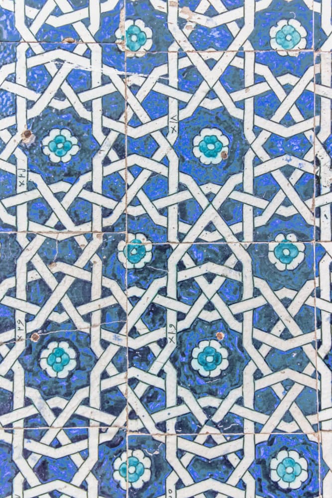Intricate Blue Geometric Tiles by Photolovers — canvas wall art