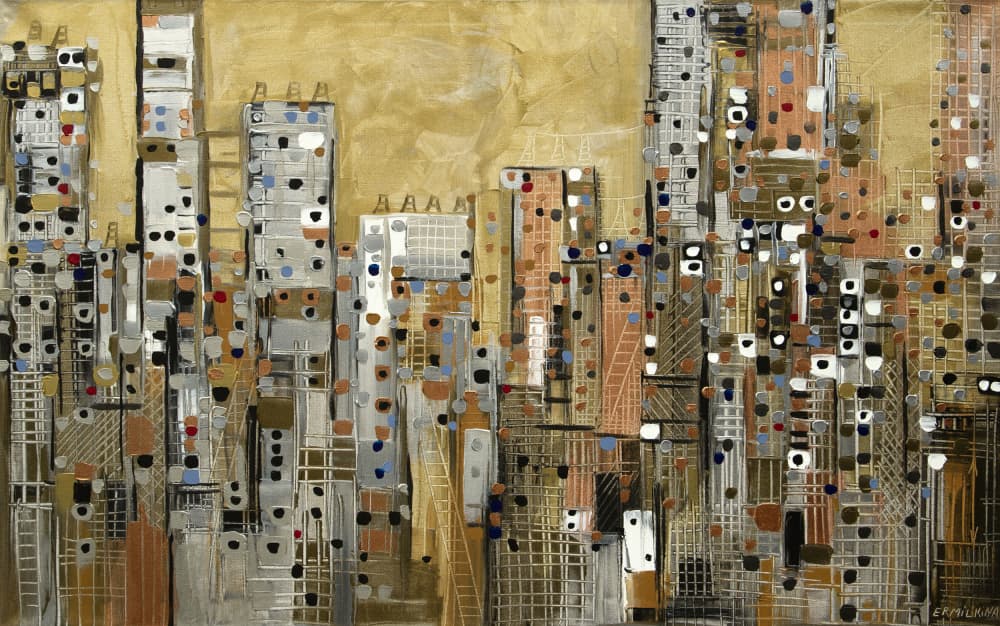 Golden City Lights by Ekaterina Ermilkina — canvas wall art
