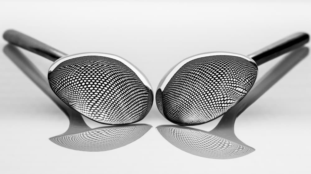 Optical Spoon Reflections by Leif Løndal — canvas wall art