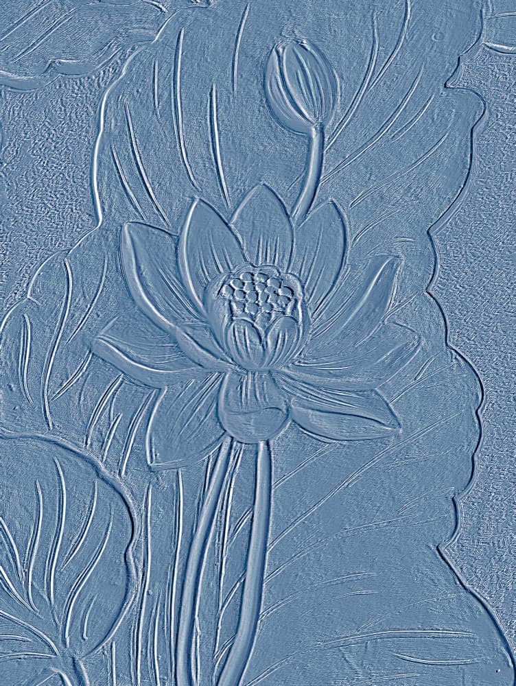 Blue Lotus Relief by Santhosh ch — canvas wall art