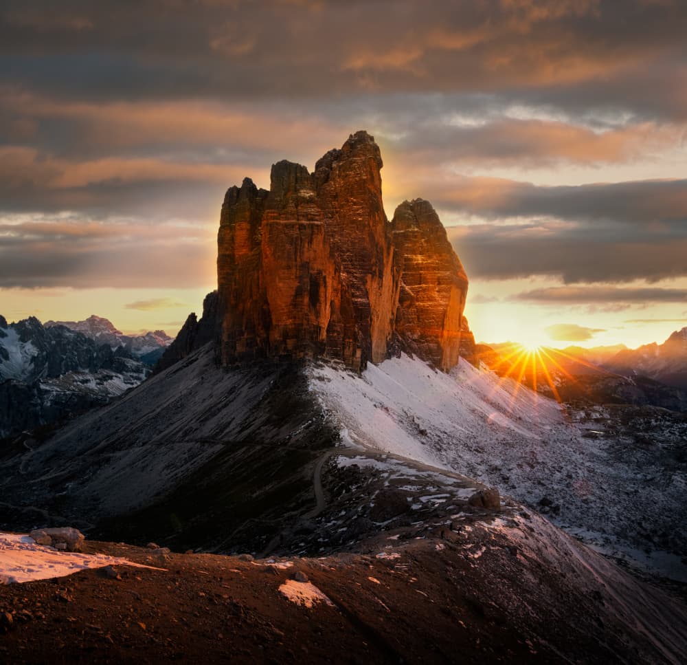 Tre Cime Sunrise Glow by John-Mei Zhong — canvas wall art