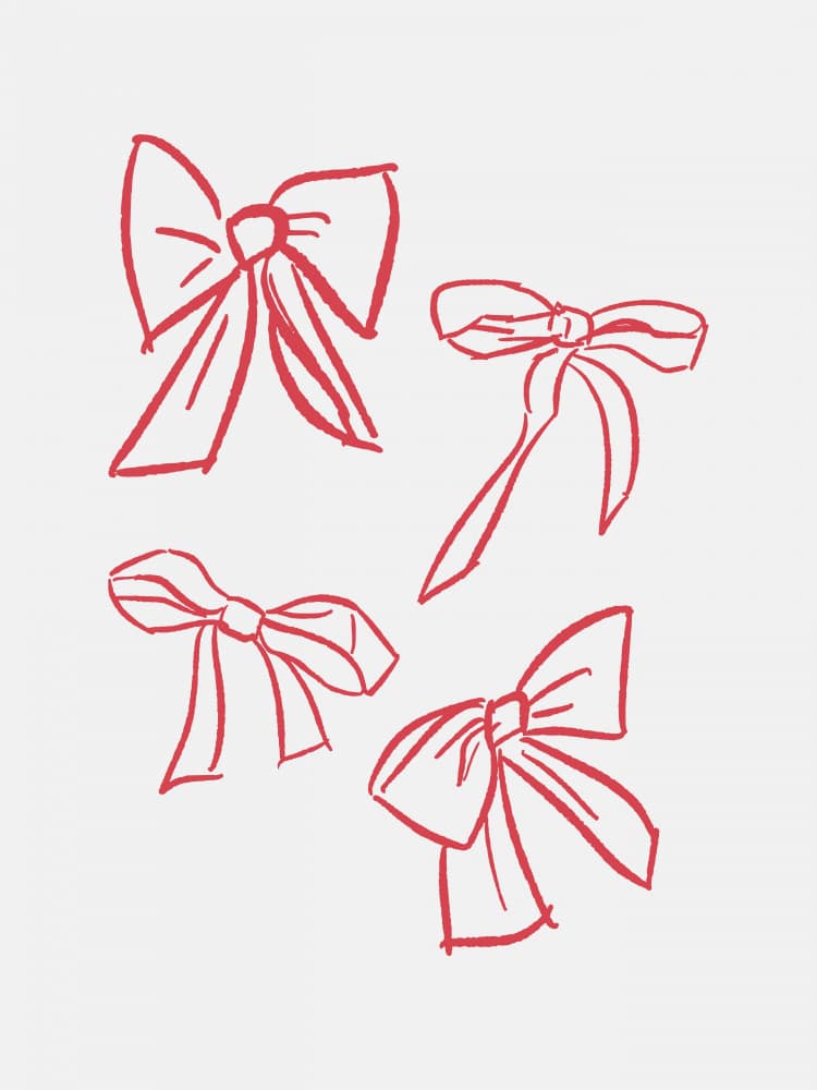 Festive Red Bows by Jolly and Dash — canvas wall art