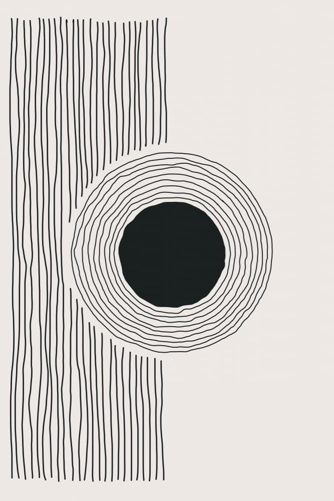 Abstract Organic Circle Lines by jay stanley — canvas wall art