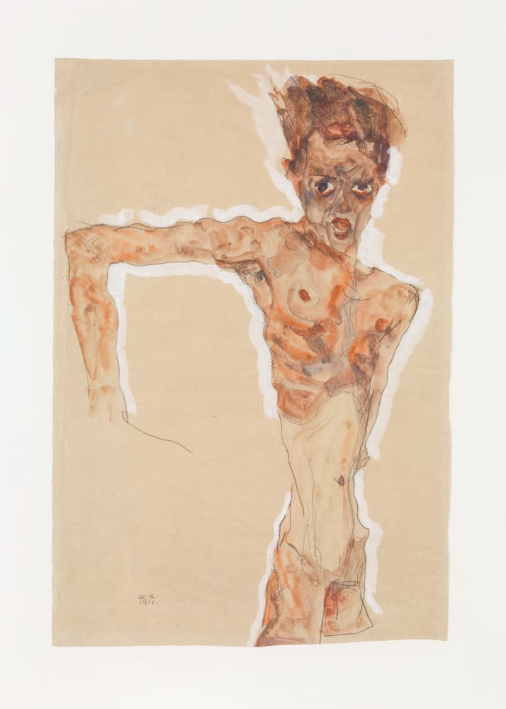 Self Portrait  Egon Schiele by Egon Schiele — canvas wall art