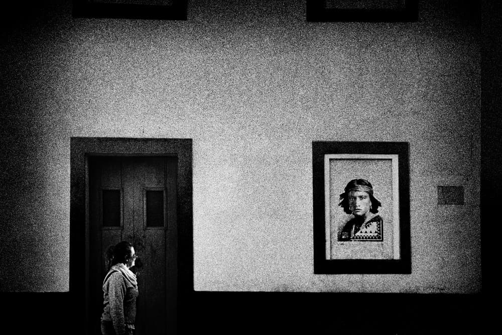 Woman Views Portrait by Paulo Abrantes — canvas wall art