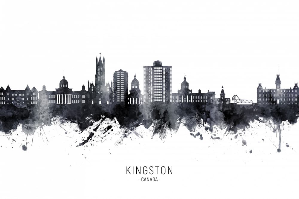 Historic Kingston Canada Skyline by Michael Tompsett — canvas wall art
