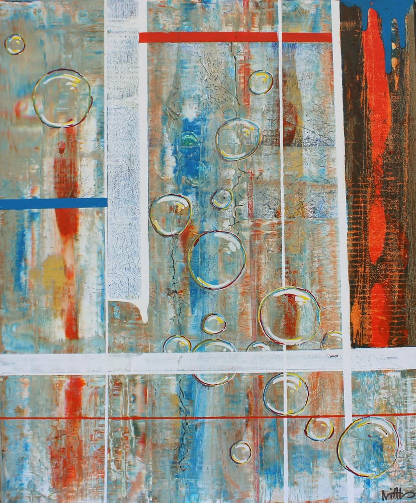 Vibrant Abstract Bubbles by Nicolas Alsterdal — canvas wall art