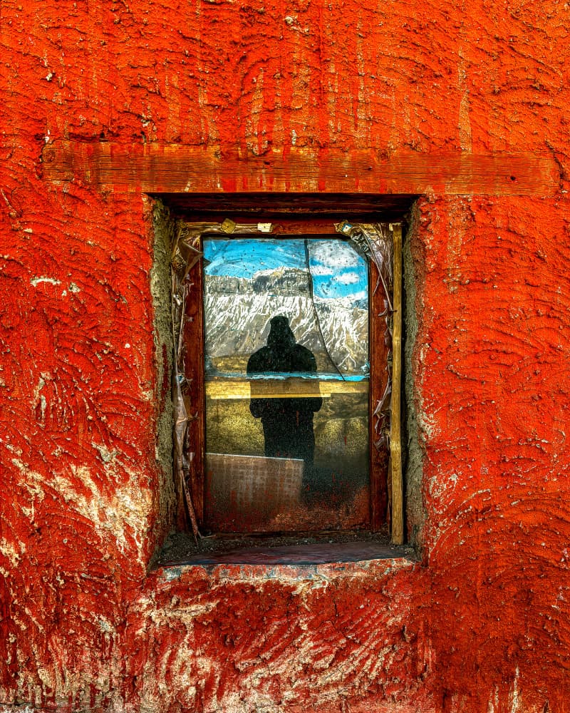 Red Wall Mountain Reflection by Nilesh J. Bhange — canvas wall art