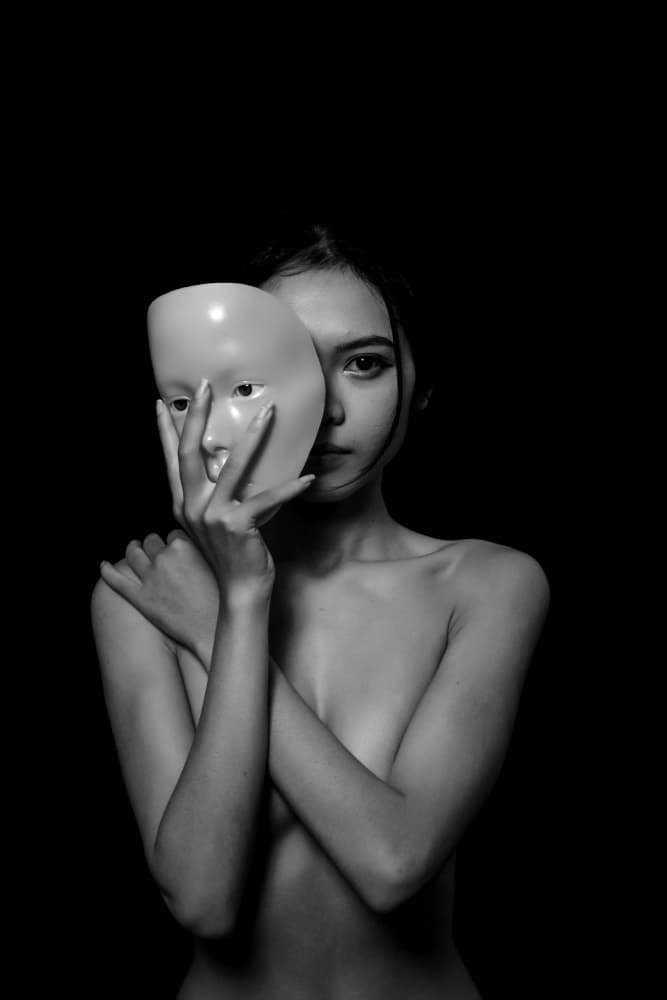 Mysterious Masked Portrait by Tran Van Truong — canvas wall art