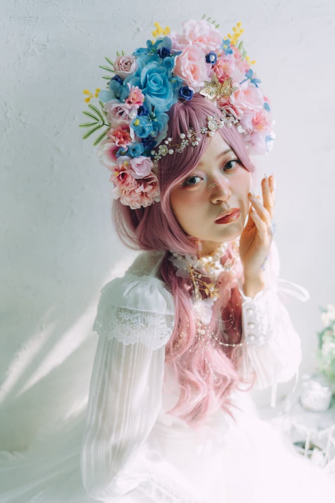 Dreamy Floral Portrait by h112o1 — canvas wall art